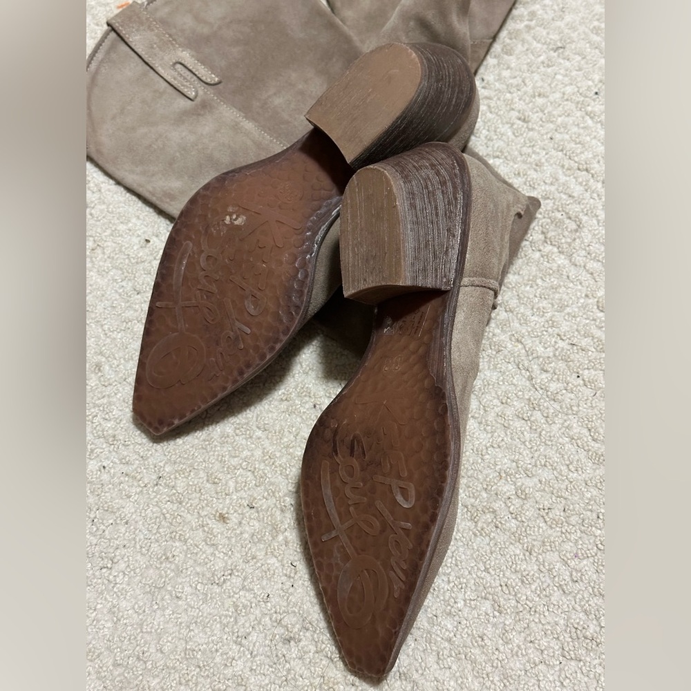 SUNDANCE Sojourner Slouchy Suede Western Boots Grey - Picture 3 of 6